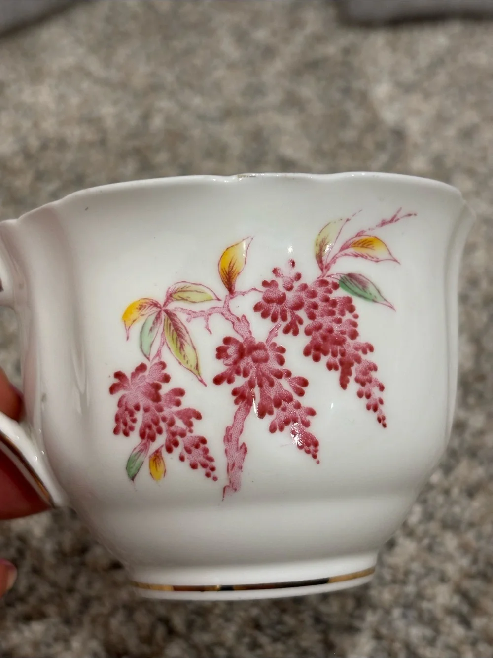 Vintage Royal Stafford Maded in England Bone China Teacup Saucer Set “Wisteria”